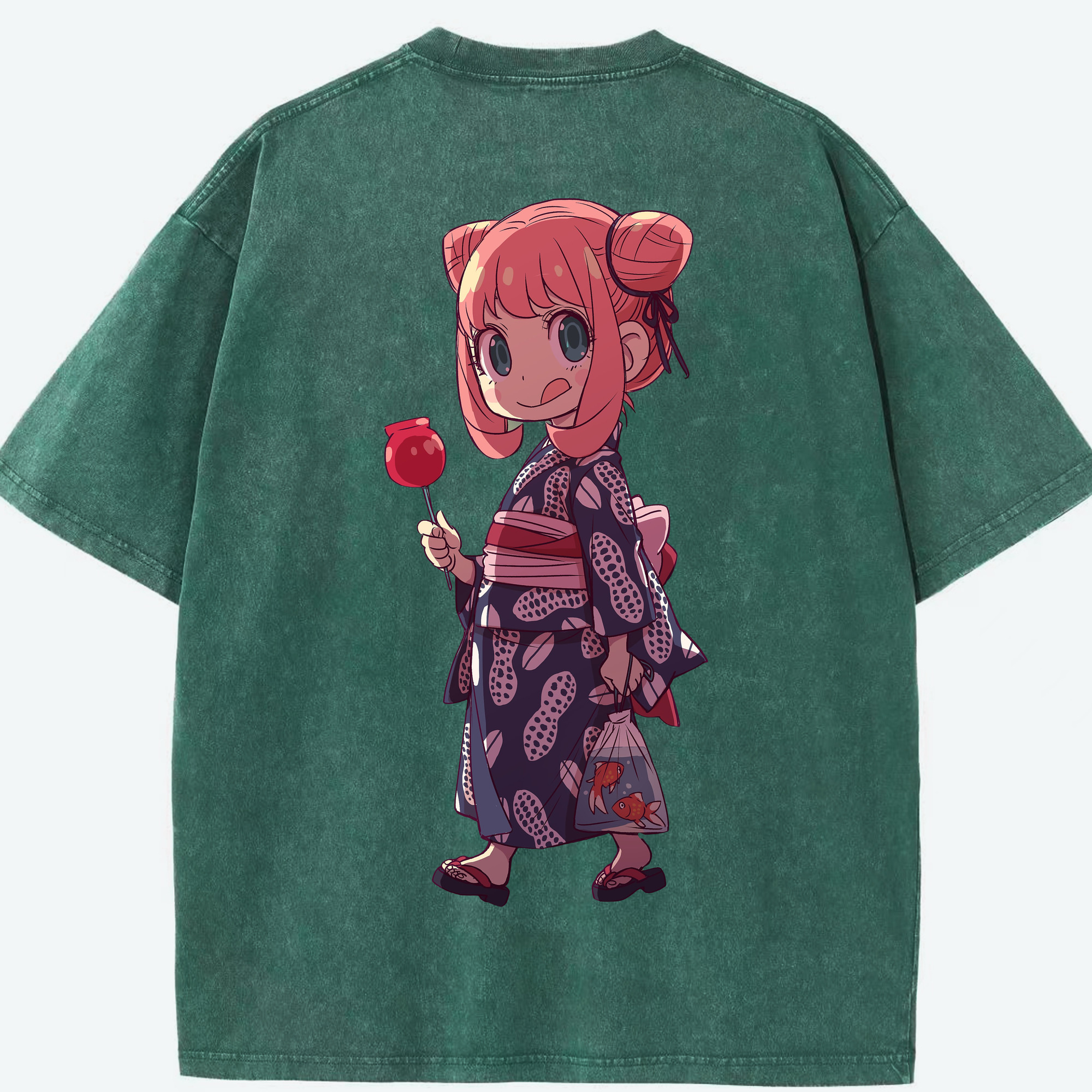 （画像用） SPY×FAMILY间谍家家酒 綿100% ヴィンテージ風 半袖Tシャツ（背面プリント）